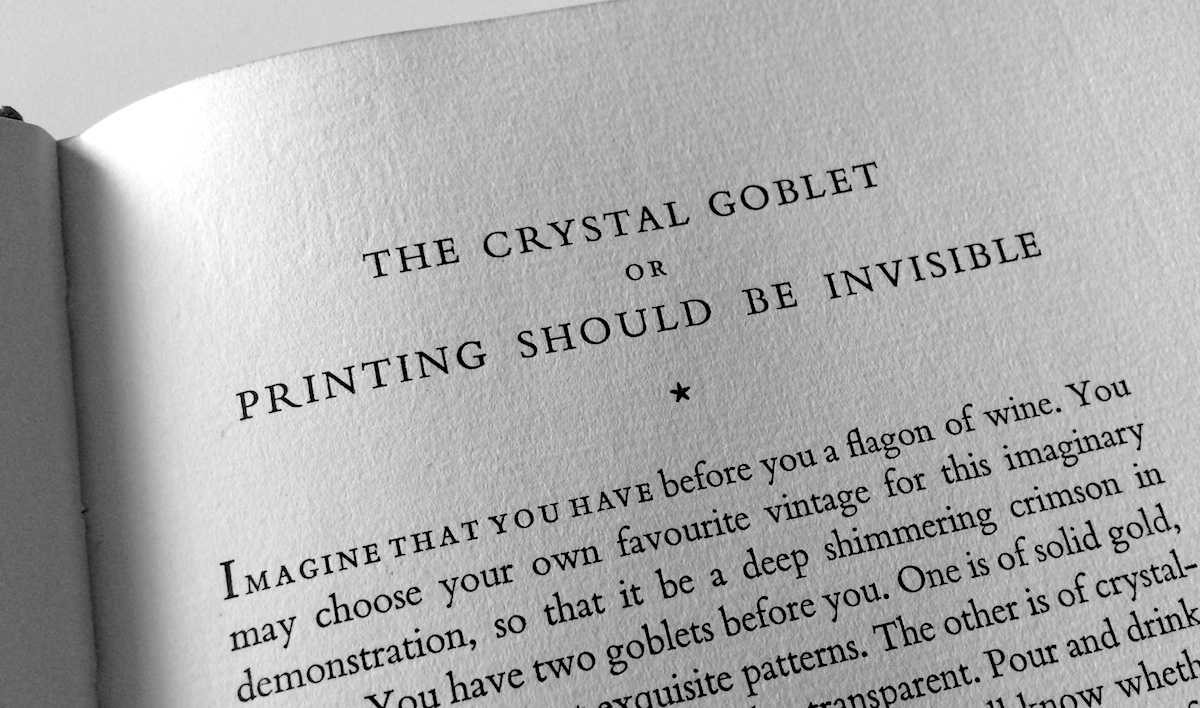 Drowning the Crystal Goblet Butterick s Practical Typography